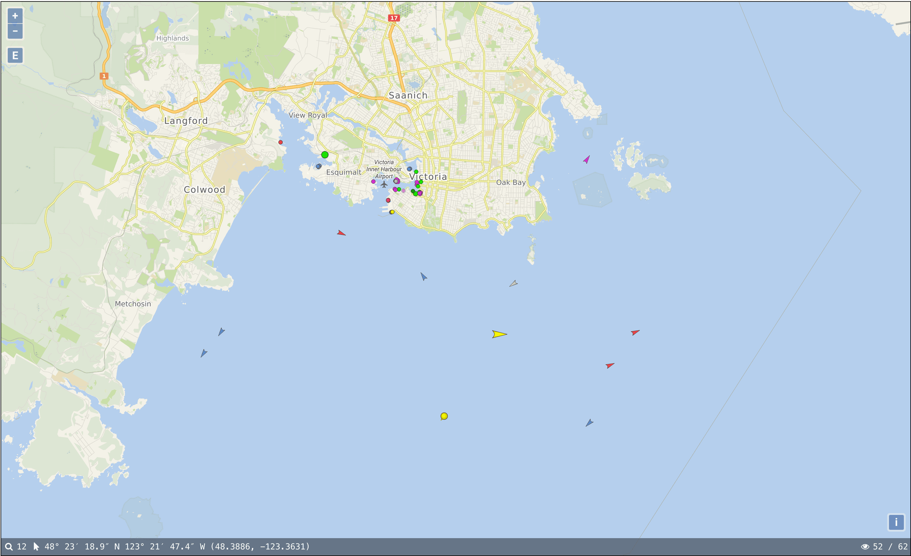 AIS Dispatcher map view